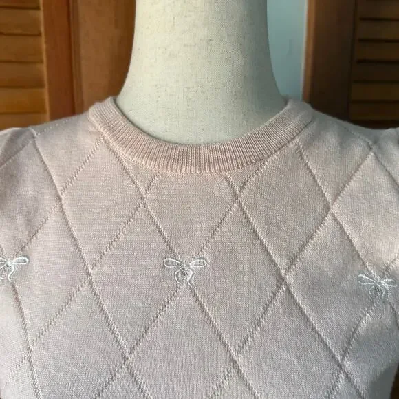 J-Fashion GRL Kawaii Himekaji Balletcore Pink Bow Cropped Top S - Picture 2 of 7